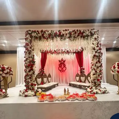 Grand wedding mandap and stage decoration